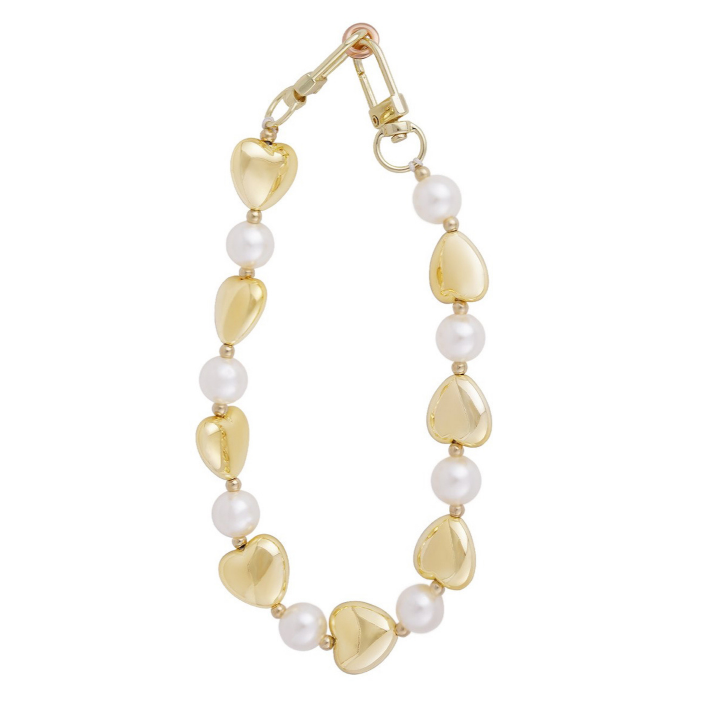 Pearl gold Hartjes Telefoonkoord - Micaso