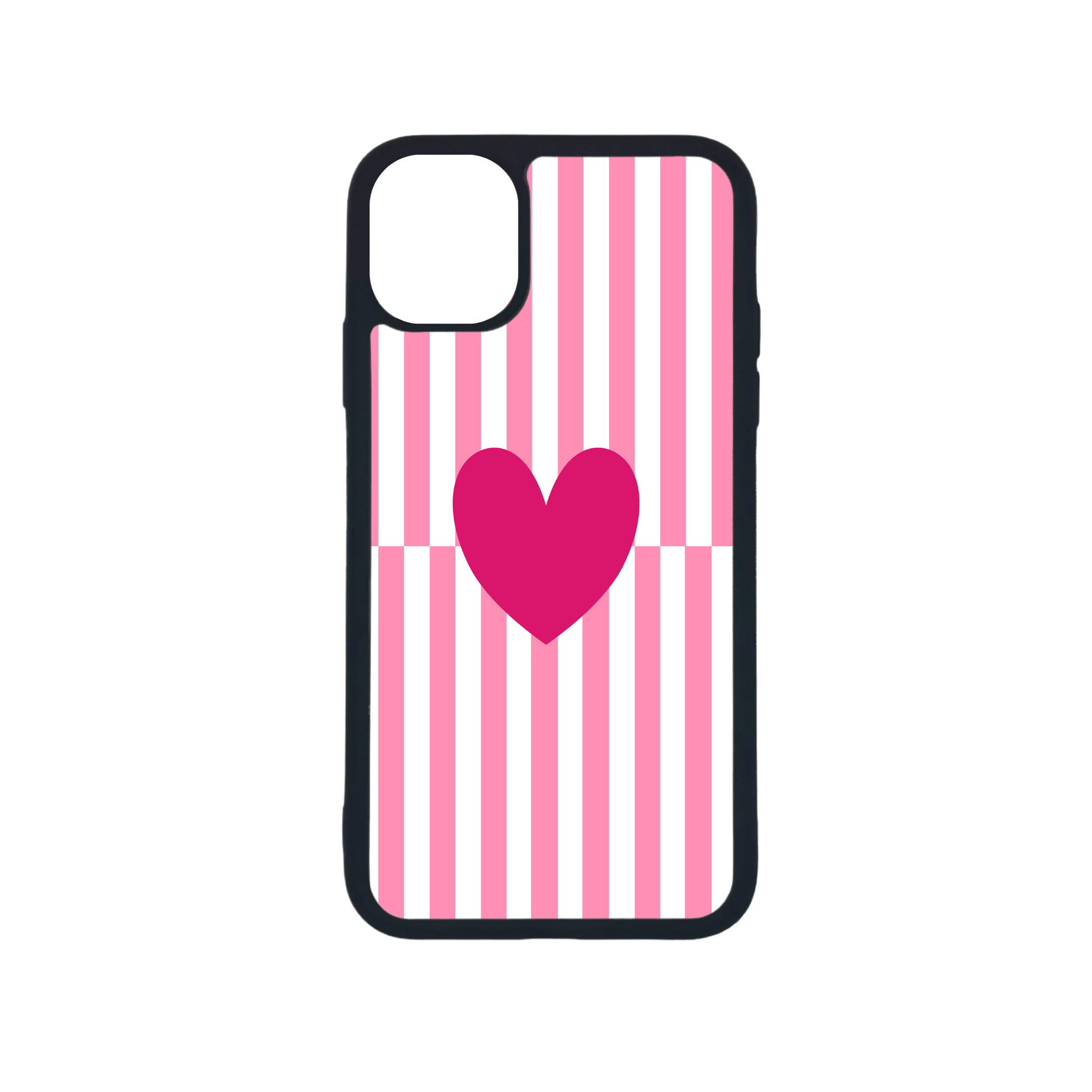 Pink Heart Stripes Telefoonhoesje - Micaso