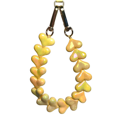 Parelmoer Geel Hartjes Telefoonkoord