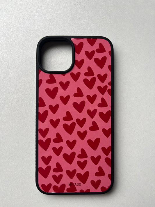 iPhone 15 Plus Red Hearts - Micaso