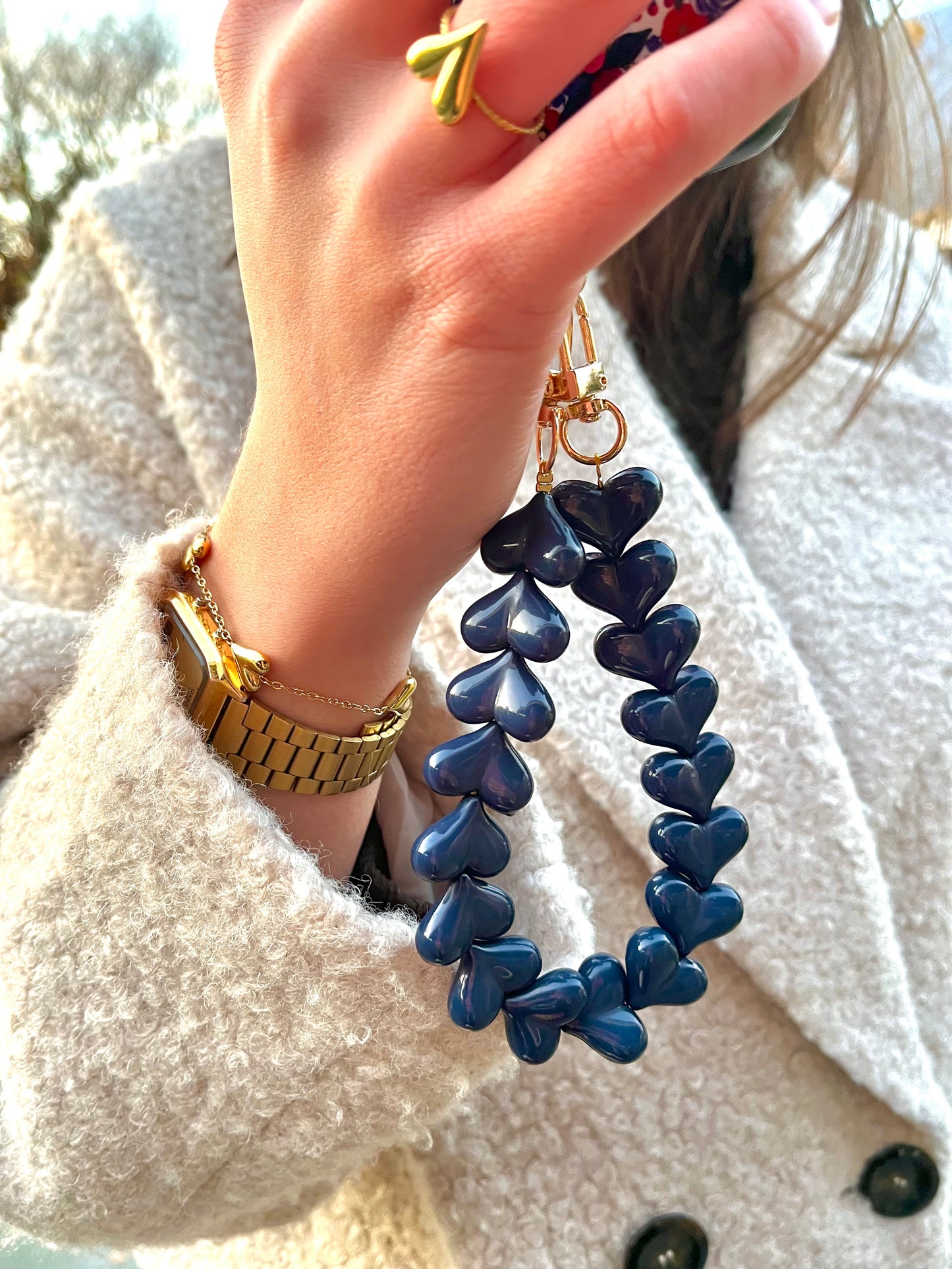 Blauw Hartjes Telefoonkoord