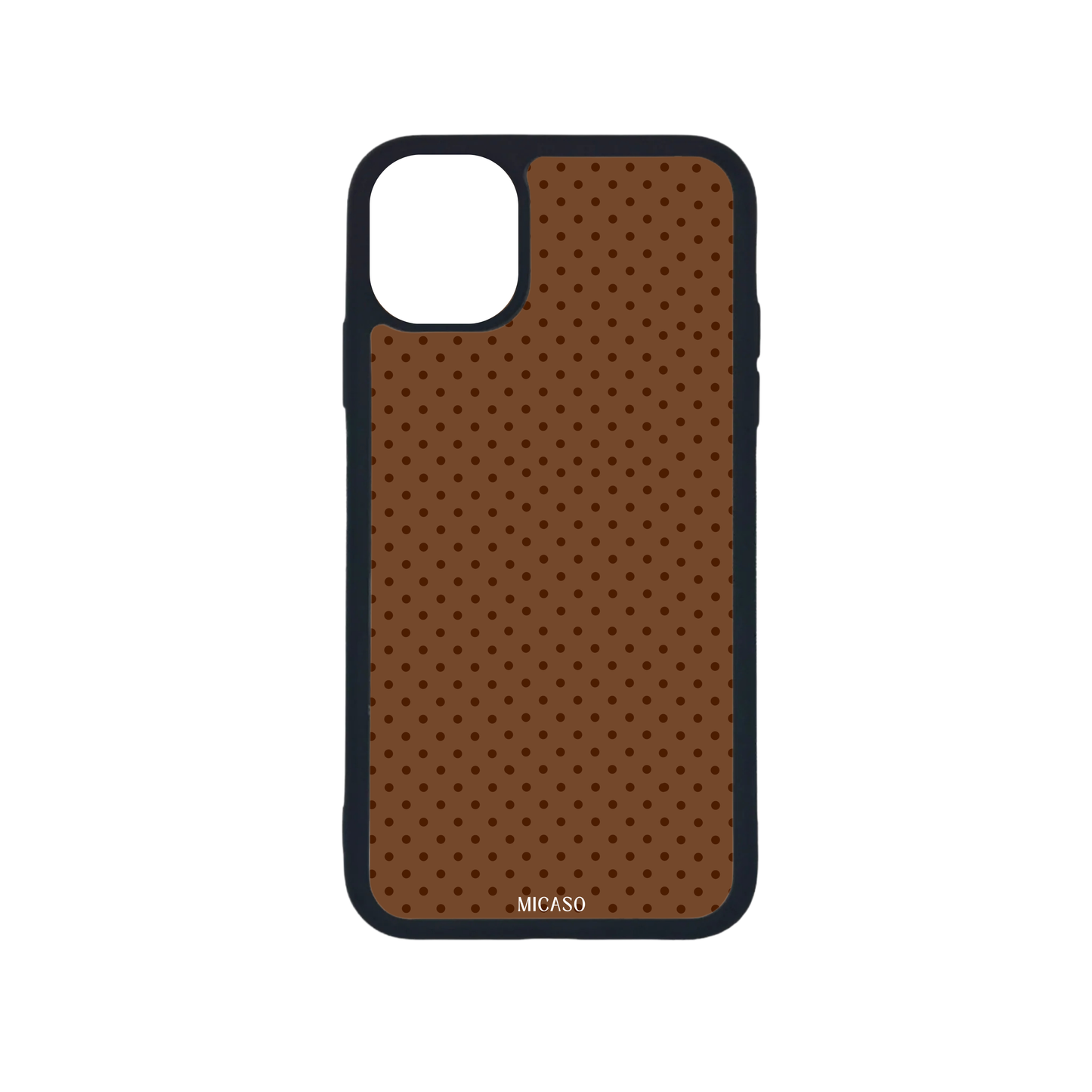 Chocolate Brown Dots Telefoonhoesje - Micaso