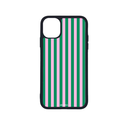 Green Pink Stripes Telefoonhoesje - Micaso