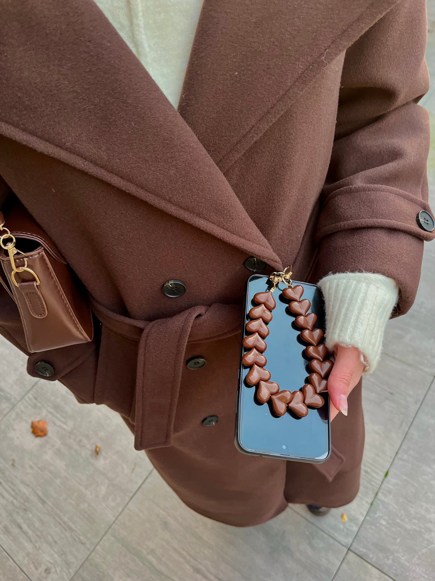 Bruin Hartjes Telefoonkoord