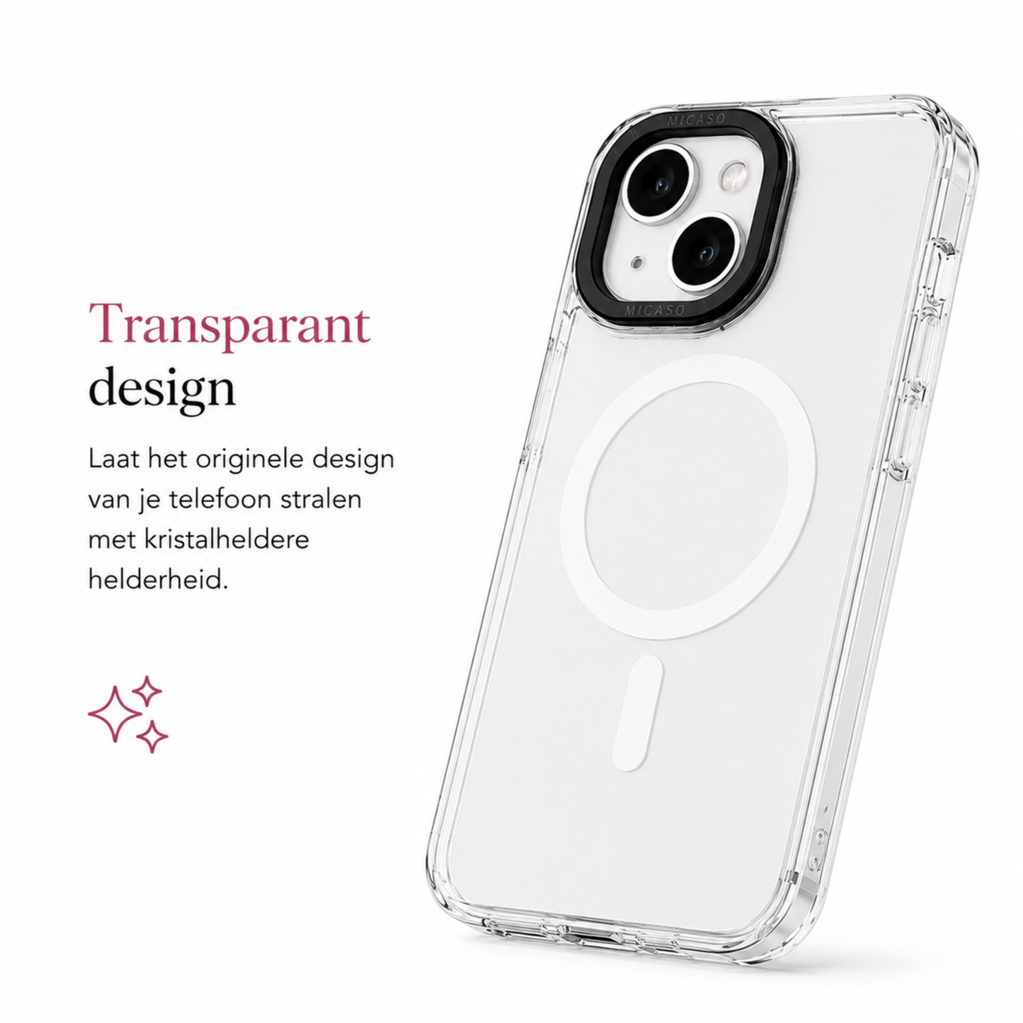 Transparant MagSafe Telefoonhoesje met Verwisselbare Designs
